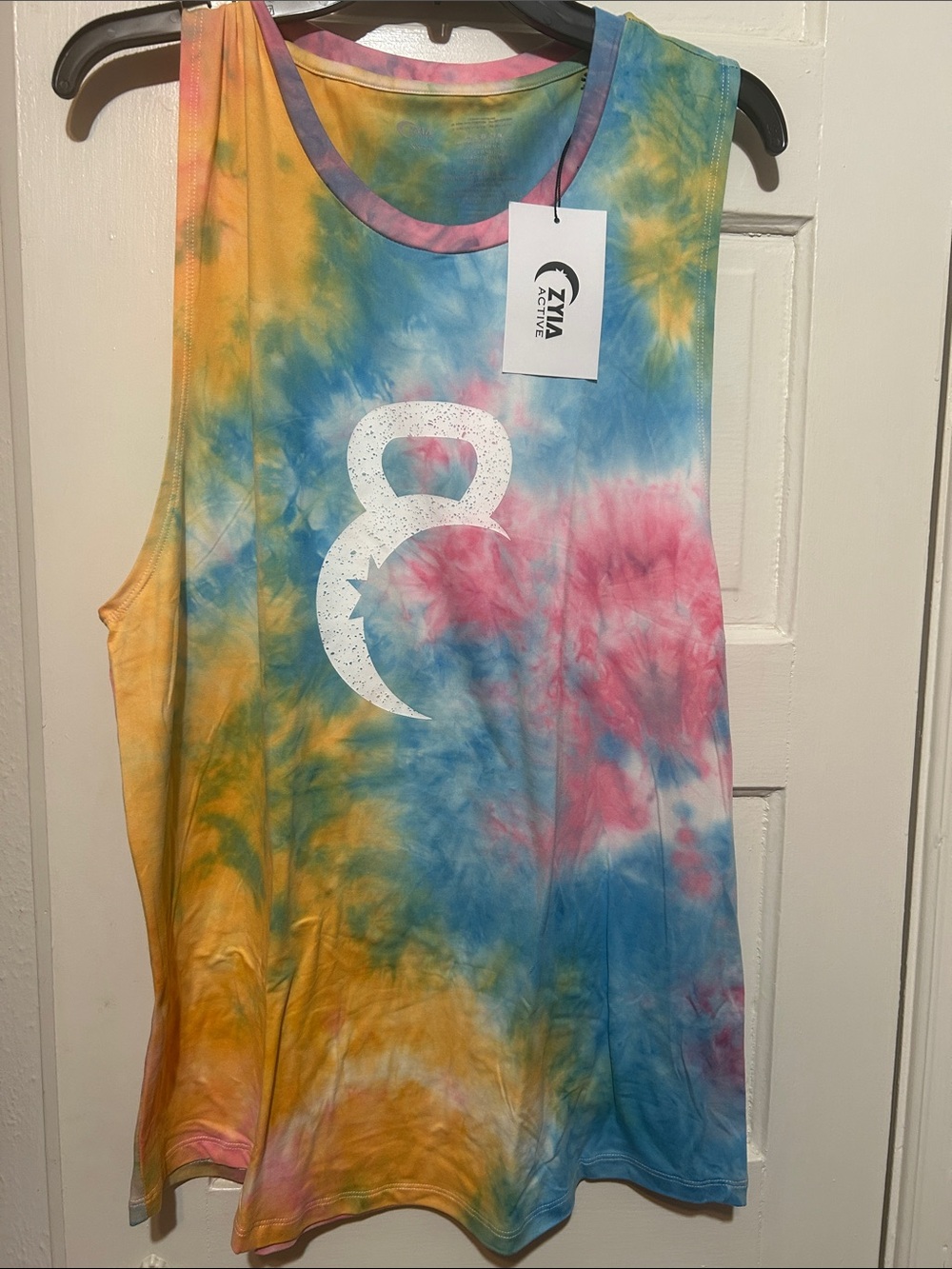 ZYIA Tie-Dye Muscle Tank in Yellow, Blue, Pink